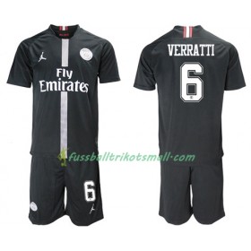 Fußballtrikots Paris Saint Germain Verratti 6 Jodan Schwarz Kinder 2018-2019 Kurzarm Ausweichtrikot kaufen